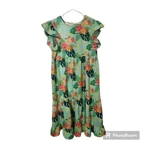 Hawaiian floral midi dress!
